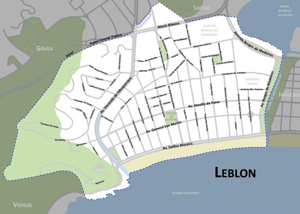 Kartta Leblon beach