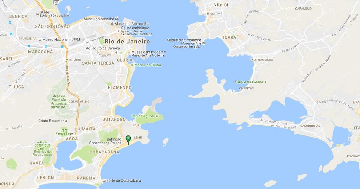 Kartta ranta Copacabana