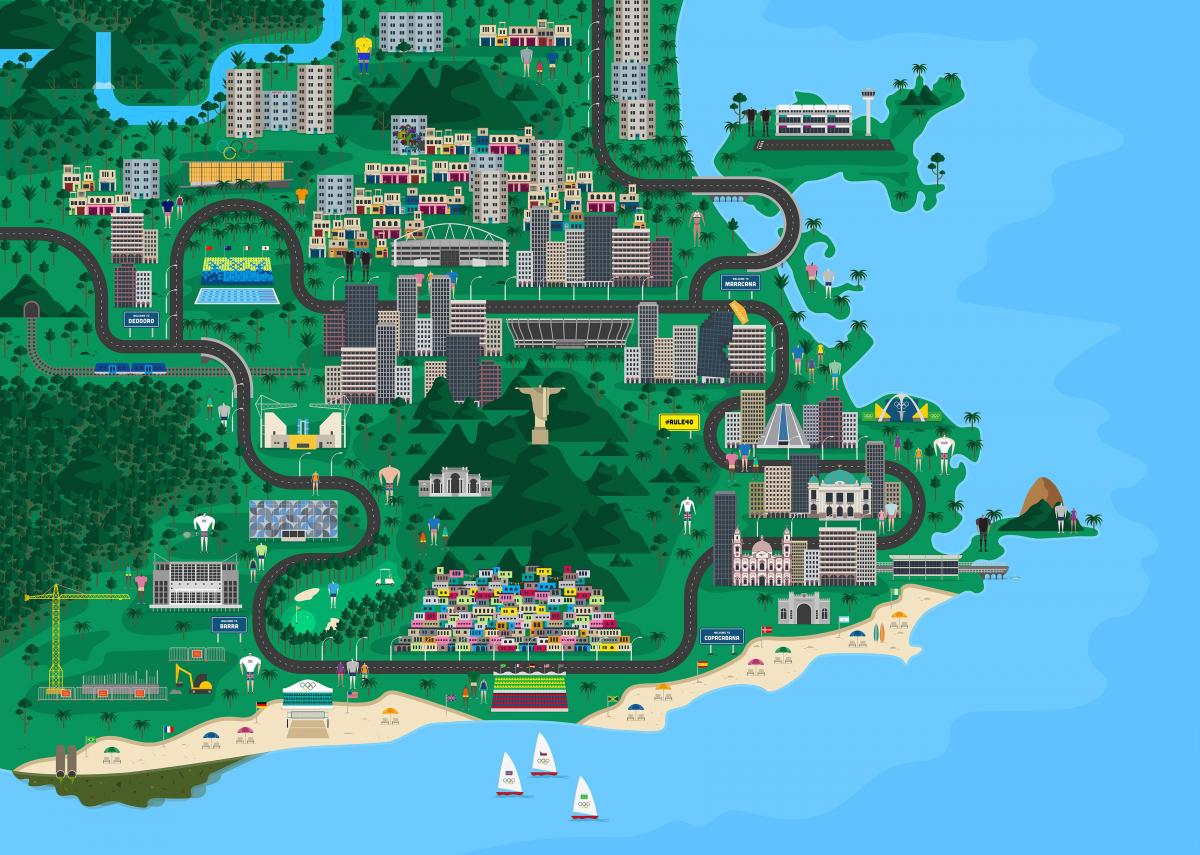 Kartta Rio de Janeiro suunnittelu