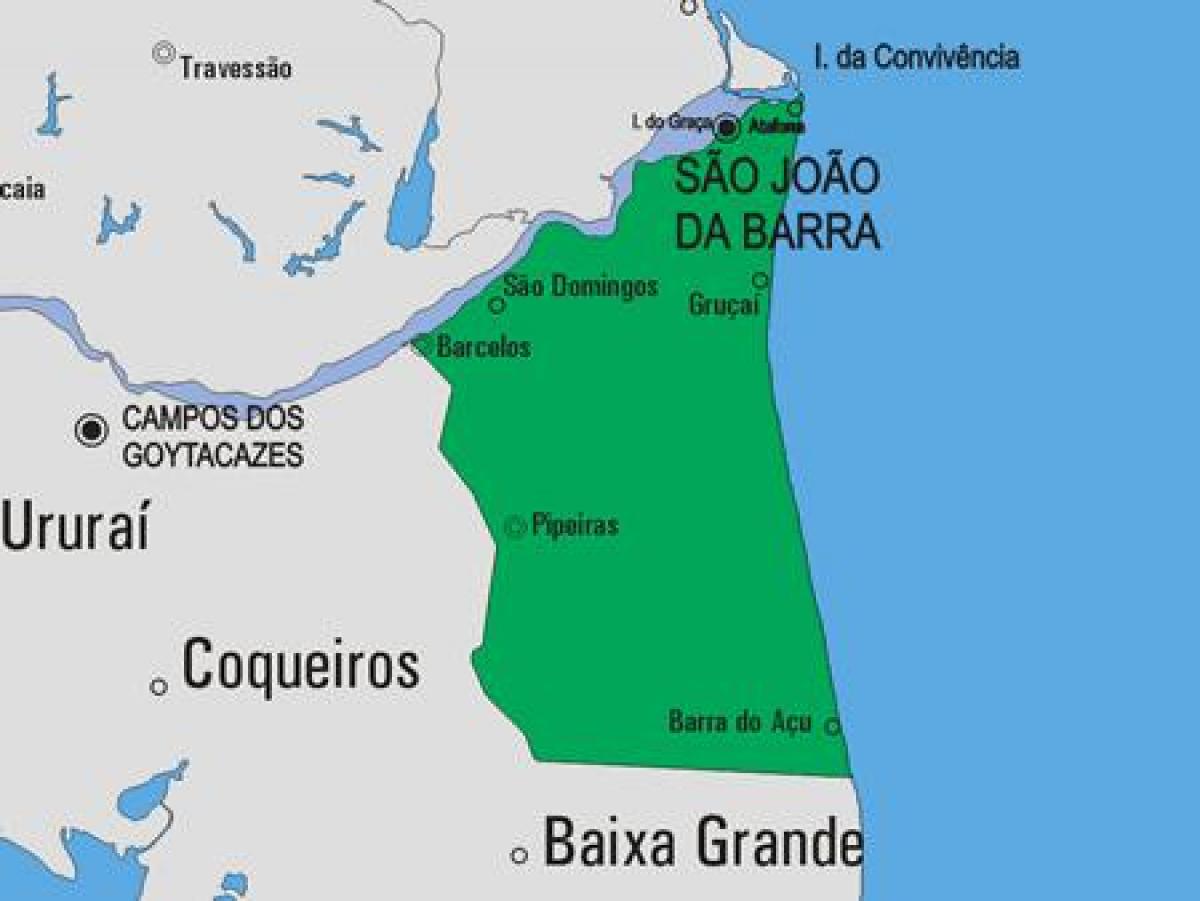 Kartta São João da Barra kunta