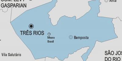 Kartta Três Rios kunta