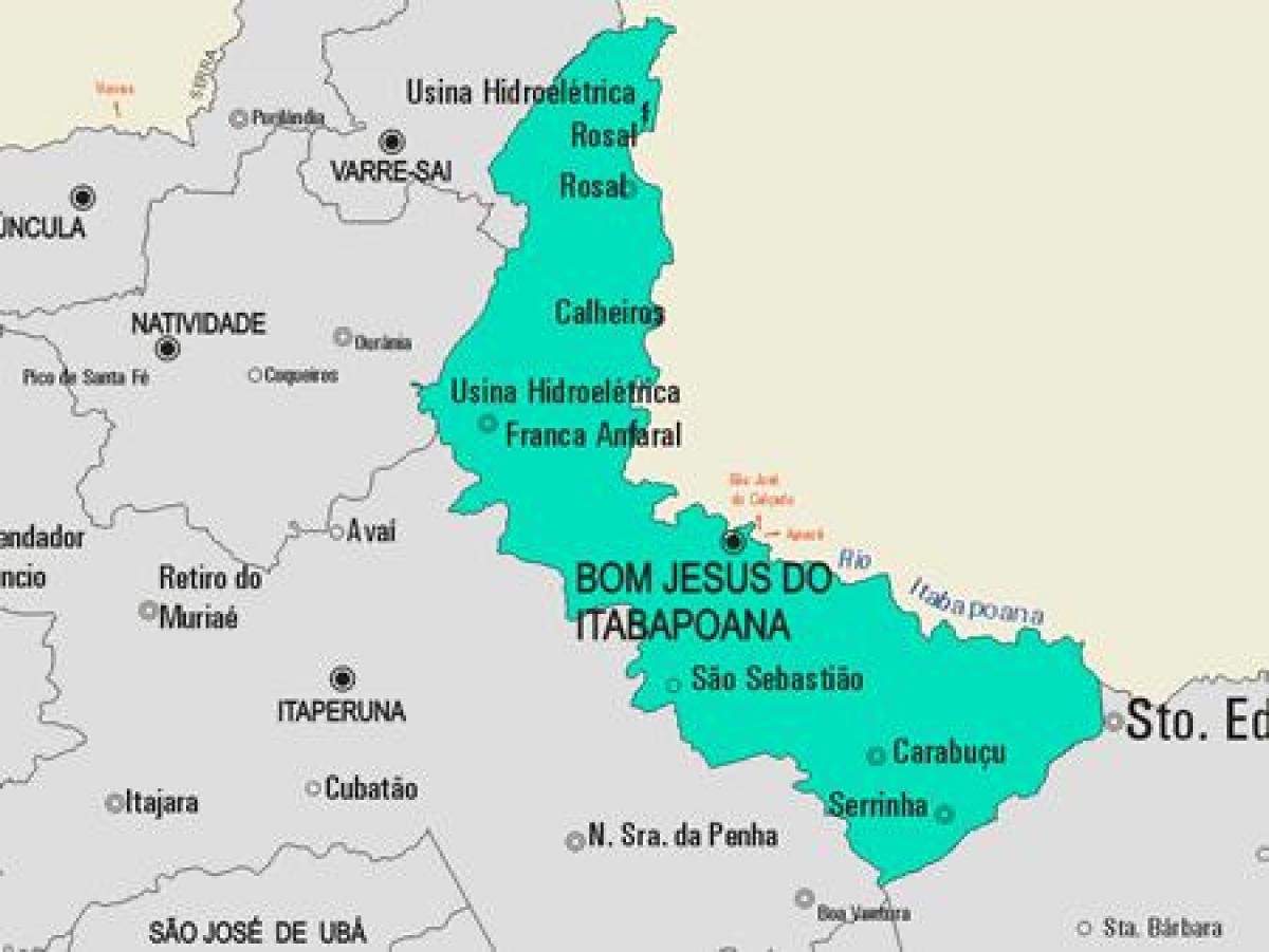 Kartta Bom Jesus do Itabapoana kunta