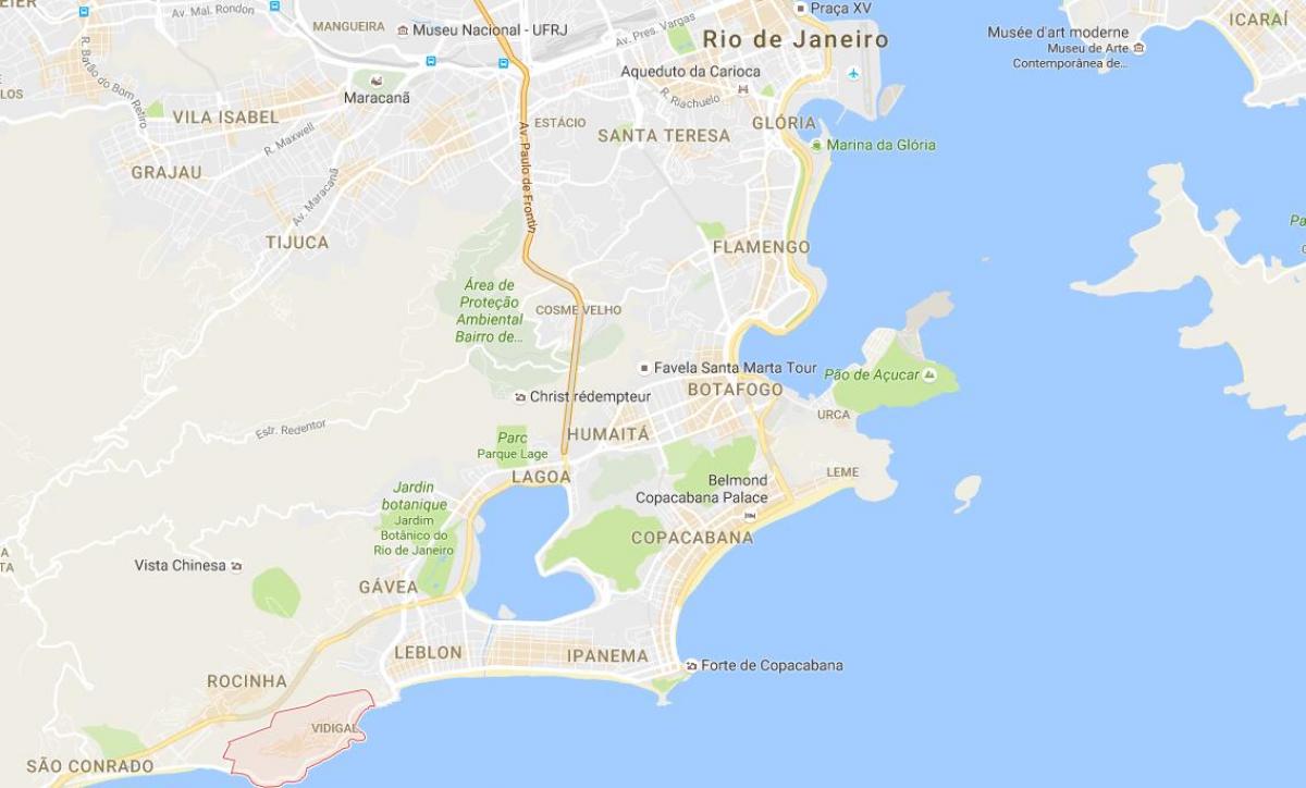 Kartta favela Vidigal