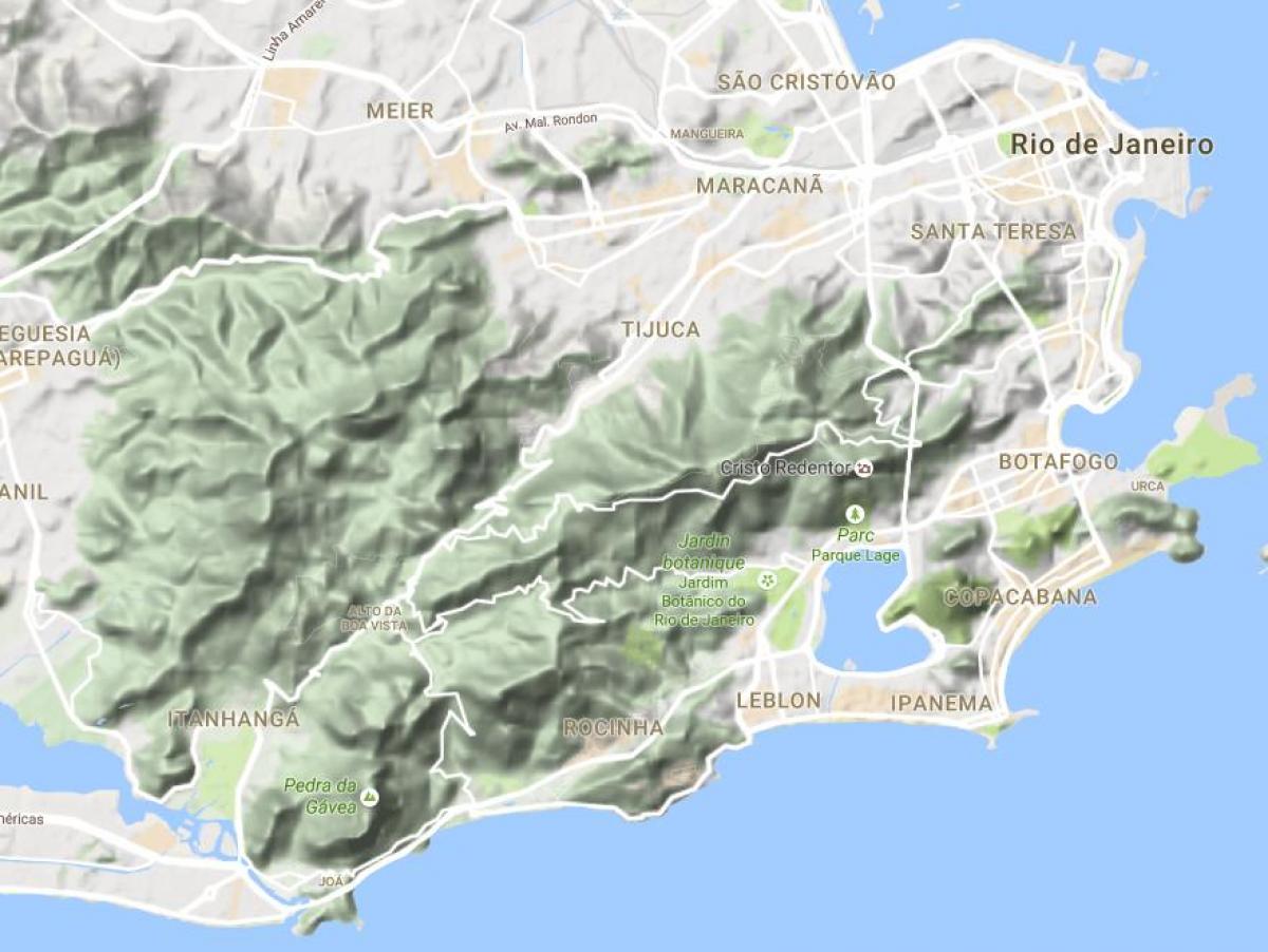 Kartta helpotusta Rio de Janeiro