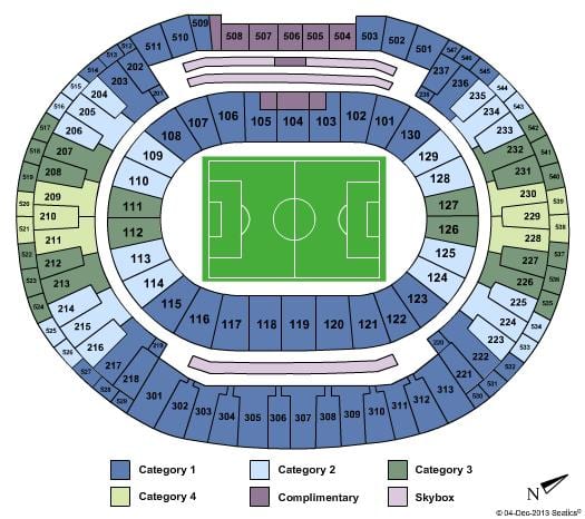 Kartta Maracanãn stadion sièges