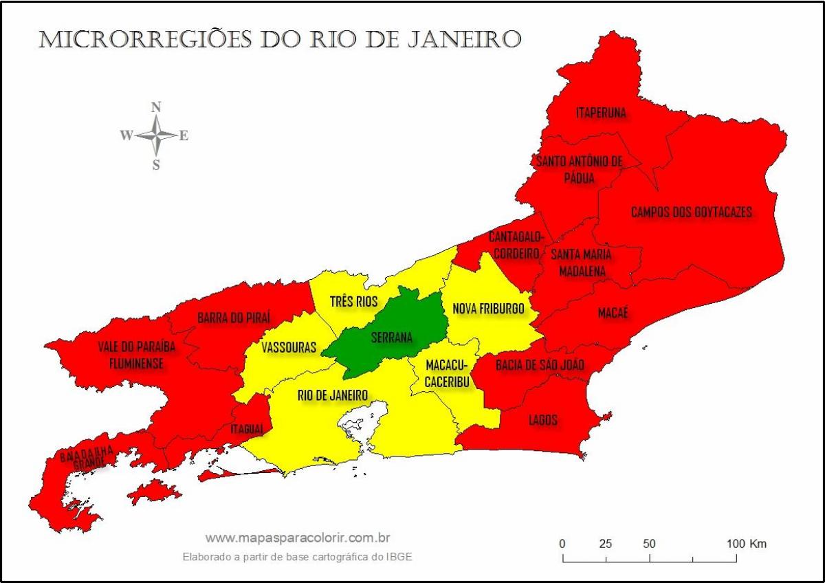 Kartta mikro-alueilla Rio de Janeiro