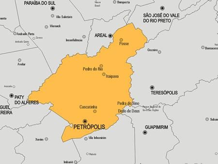 Kartta Petrópolis kunta