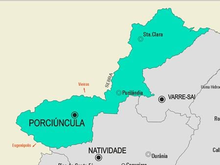 Kartta Porciúncula kunta
