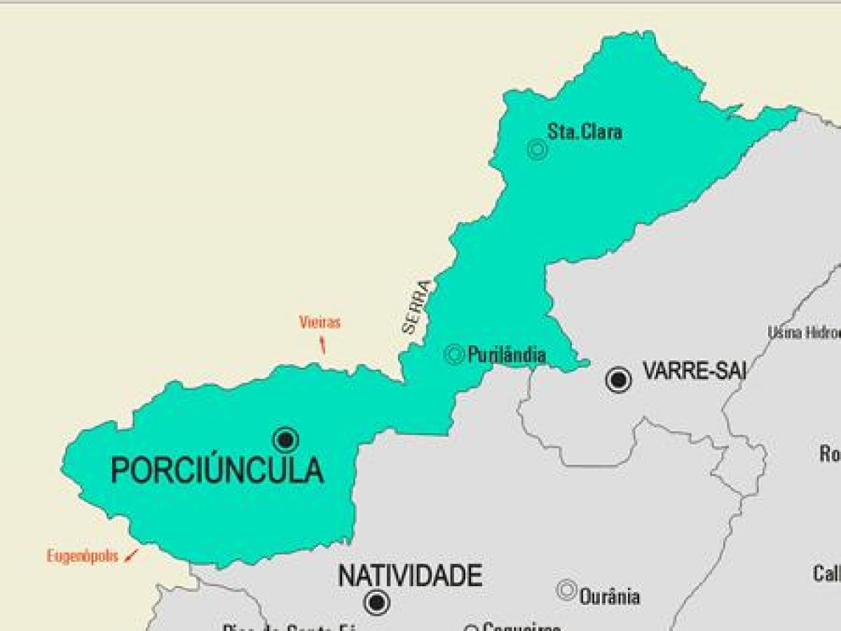 Kartta Porciúncula kunta
