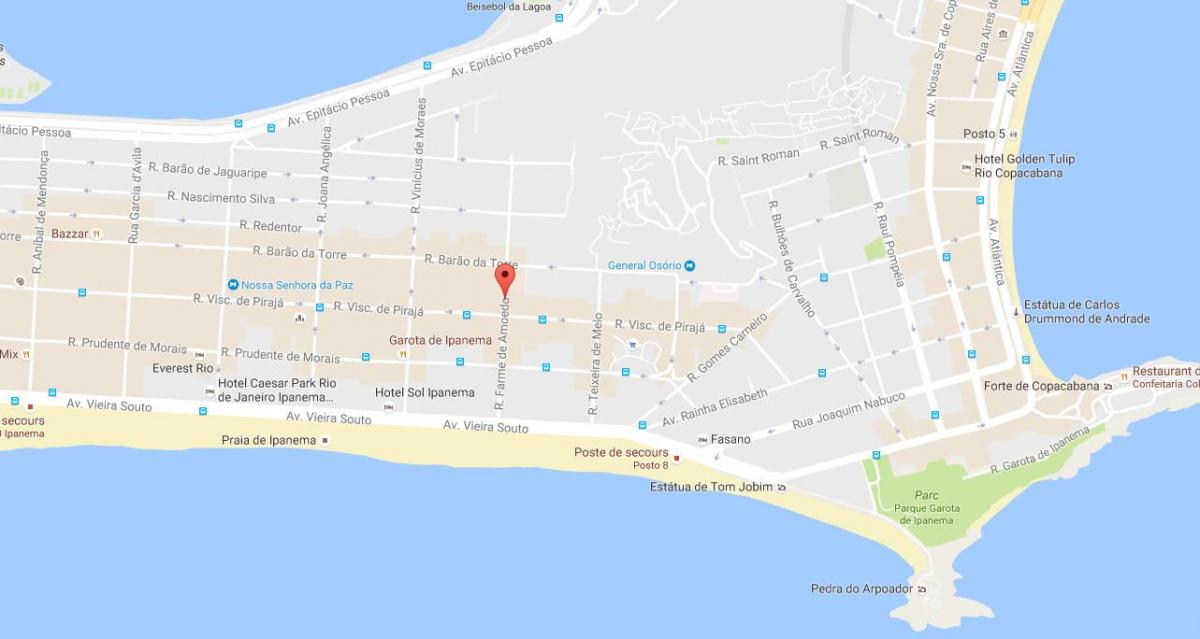Kartta quartier gay-Rio de Janeiro