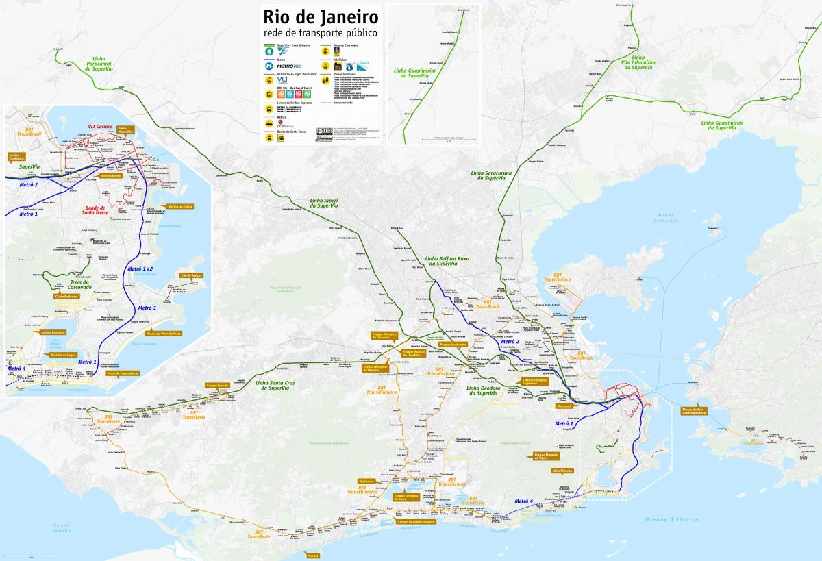 Kartta Rio de Janeiro liikenne