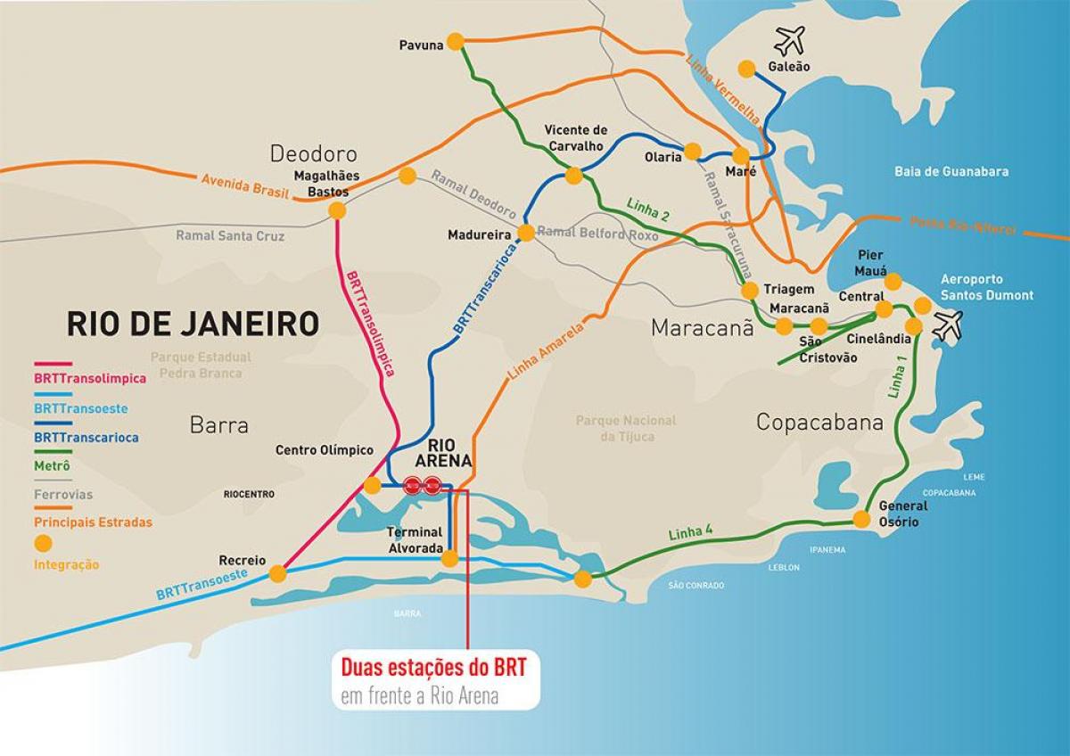 Kartta Rio Areenalla sijainti