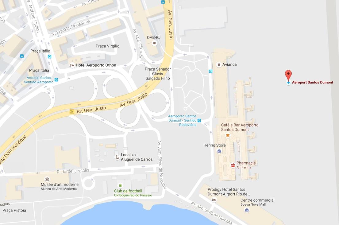 Kartta Santos Dumont lentokenttä