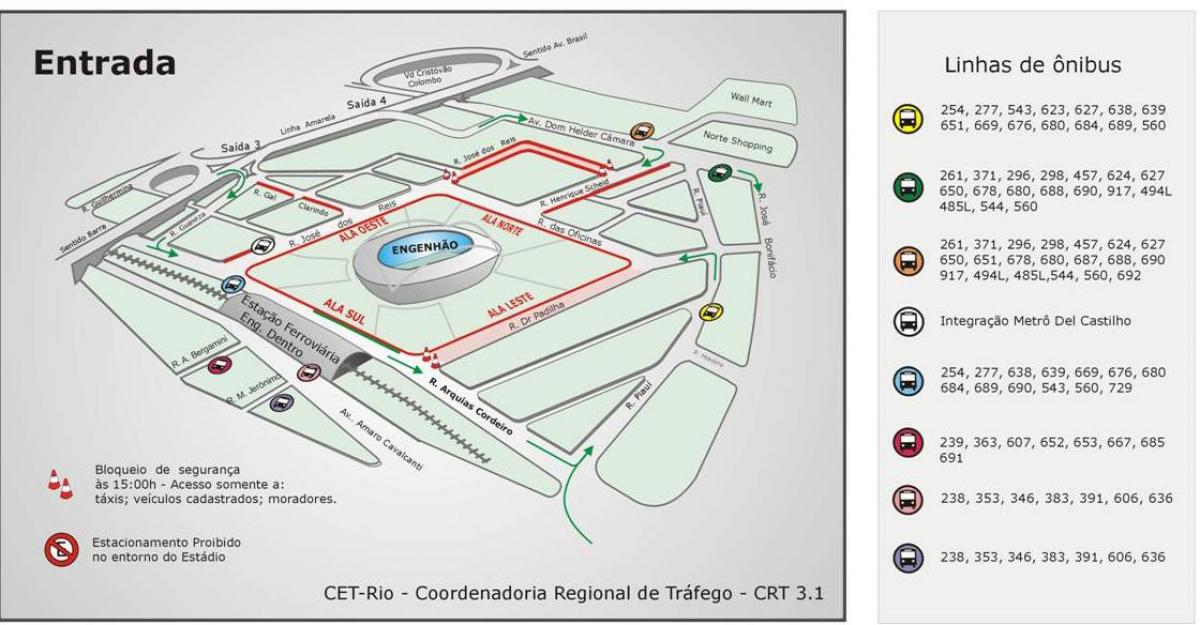 Kartta stadion Engenhão kuljetukset
