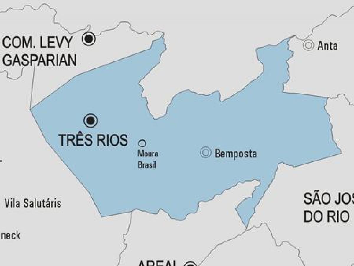Kartta Três Rios kunta