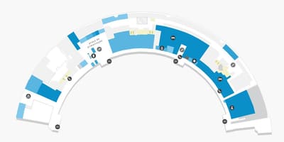 Kartta Galeaon lentokentältä Terminaali 1 Taso 2