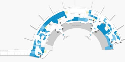 Kartta Galeaon lentokentältä Terminaali 2 Taso 1
