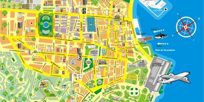 Kartta nähtävyyksiä Rio de Janeiro